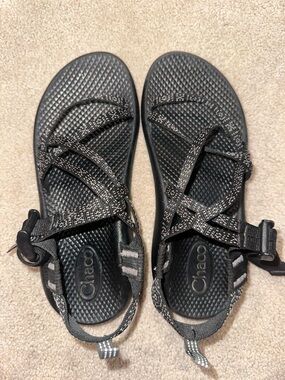 Chaco Women’s Black Strappy Sport Sandals with Reflective Accents